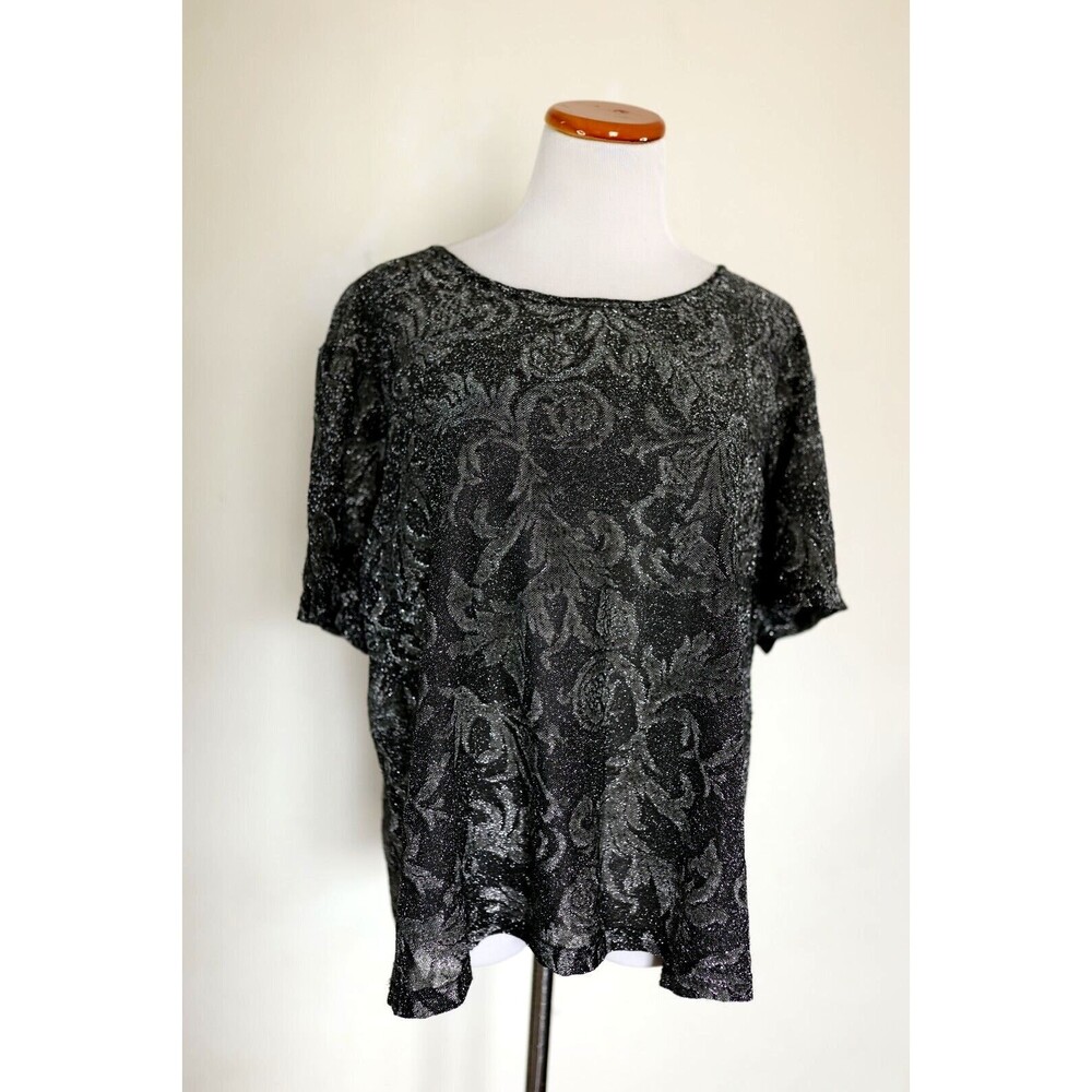 Vintage Fashion 2 Fashion 90's Sheer Silver Sparkle Burnout Demask Paisley Fairy